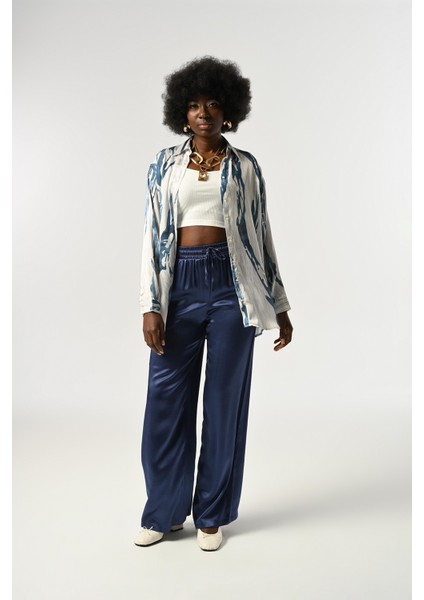 Kadın Şerit Desenli Oversize Kesim Gömlek fırsatları