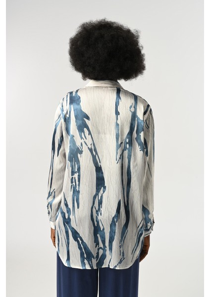 Kadın Şerit Desenli Oversize Kesim Gömlek indirimleri