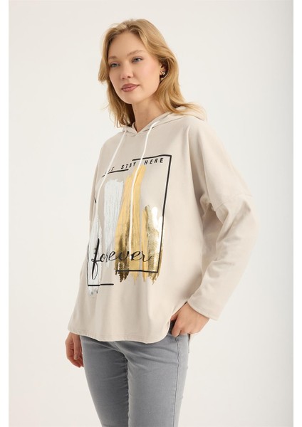 Yaldızlı Pano Desenli Sweat fiyatları