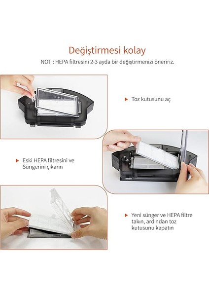 D5S Pro Aksesuar Kiti, 11 Parça (4 Yan Fırça + 4 Hepa Filtre + 2 Mikrofiber Paspas Bezi + 1 Rulo Fırça) indirimleri