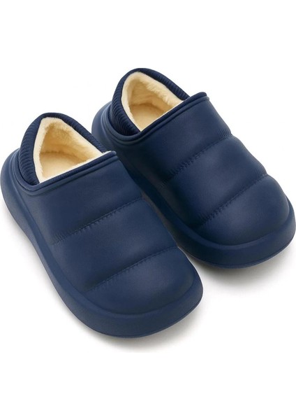 Peluş Içi Yünlü Kışlık Panduf Lacivert Çocuk Ev Terliği modelleri