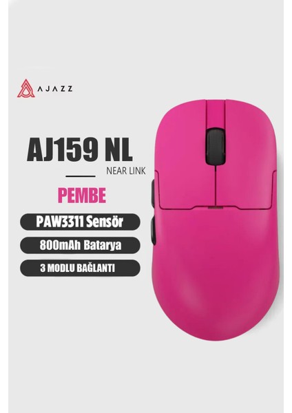 AJ159 Nl Near-Link 3 Modlu 1000hz 12.000 Dpı 400 Mah Batarya Paw 3311-YENI Nesil Bağlantı Modu