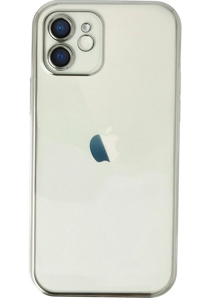 iPhone 12 Kılıf Lensli Silikon - Gümüş - MRS1460-1167
