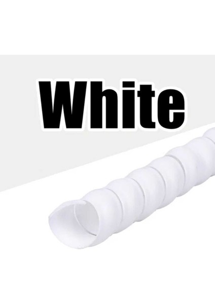 Çok Amaçlı Plastik Kablo Koruyucu Scooter, Bisiklet ve Elektronik Için Uyumlu [ 1 Metre ] Beyaz