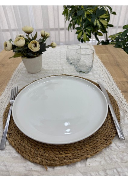 Moderna Serisi Krem 27 cm Servis Tabağı 6 Lı