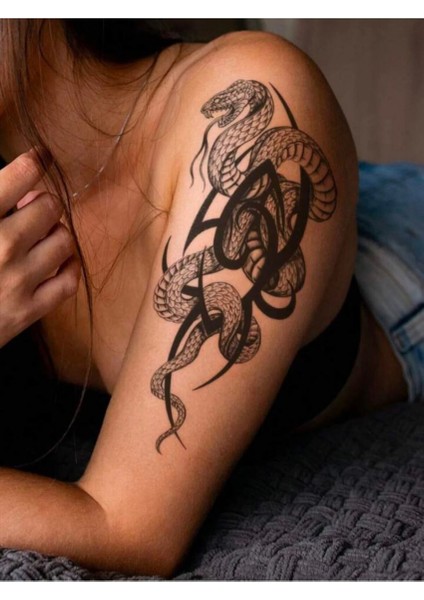 Yılan Figürlü 12 Saat Sonra Kararan 1 Ay 30 Gün Kalıcı Geçici Dövme modelleri