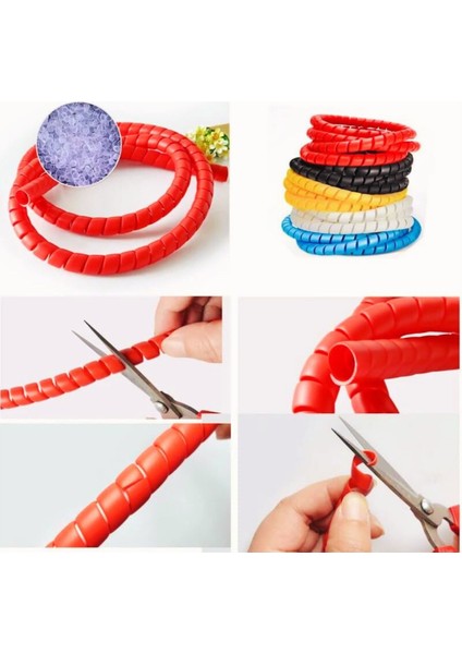 Çok Amaçlı Plastik Kablo Koruyucu Scooter, Bisiklet ve Elektronik Için Uyumlu [ 1 Metre ] Beyaz