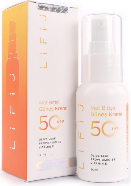 Lifij Mat Bitişli Güneş Kremi 50 Spf, Yüksek Güneş Koruması, Uv Işınlarına Karşı Uzun Süreli Koruma (50 Ml) fiyatları