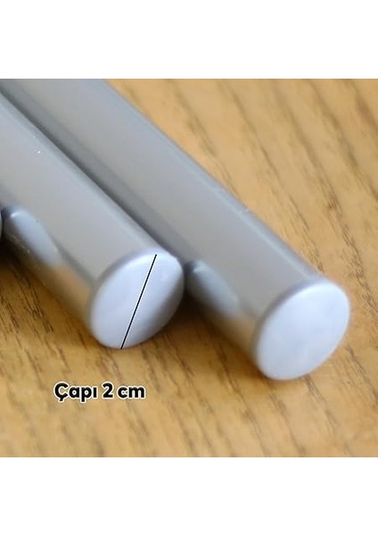 Alüminyum Metal Oklava 2'li Set 74-49 cm Börek Hamur Yufka Açma Silindir Yuvarlak Uzun Kısa Mutfak modelleri