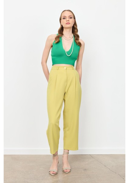 Beli Lastikli Relax Pantolon-Y.yeşili fırsatları