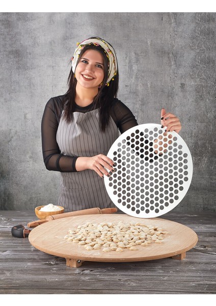 Vip Ahmet Xl Yuvarlak Mantı Kalıbı – En Büyük Boy, Tek Seferde 199 Adet Mantı Açma Kalıbı, Pratik Hamur Kesme Aparatı