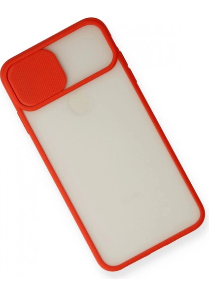 iPhone Xs Max Kılıf Palm Buzlu Kamera Sürgülü Silikon - Kırmızı (K95) modelleri