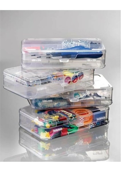 Plastik Bölmeli Çift Taraflı Hobi Dikiş Iğne Kutusu Düzenleyici Arduino Balıkçı Malzeme Saklama Organizer (2 Adet) indirimleri