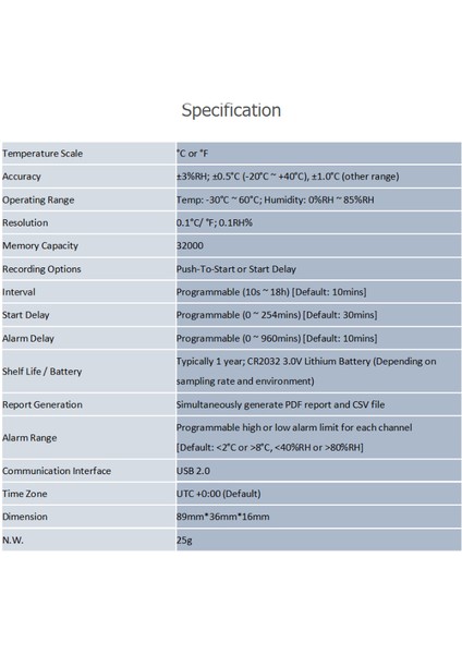 TEMPU03 Sıcaklık ve Nem Ölçer Datalogger Fda 21 Cfr Part 11 Uyumlu indirimleri