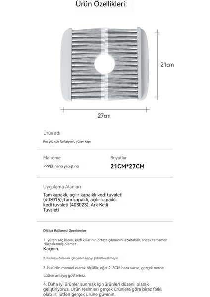 Evcil Hayvan Tüy Temizleme Aleti, Kedi Kumu Kabına Takılarak Fazla Tüyü Alır (Yurt Dışından) fiyatları