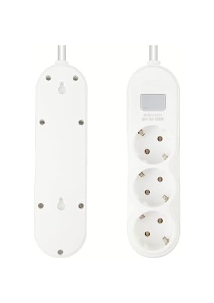 Anahtarlı 1,5 Metre Kablolu 16AMPER 3000W Ledli Yüsek Akım Şok Korumalı Topraklı 3 Lü Priz, Beyaz fiyatları