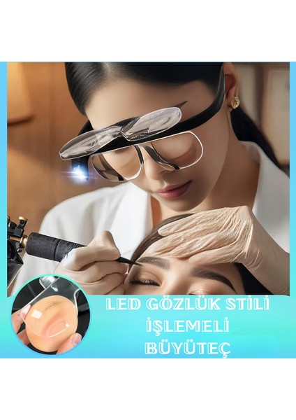 3 Lens 2 LED Işıklı Gözlük Tipi Büyüteç USB Şarjlı Büyüteç 1.5x–4.5x Profesyonel Okuma Hobi Için indirimleri