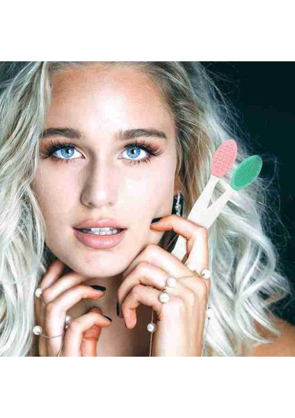 2 Adet Dudak Fırçası Peeling Etkili Gözenek Siyah Nokta Temizleyici Akne Giderici Çift Yönlü Fırça (5067) modelleri