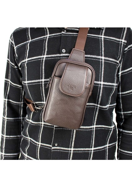 Erkek Kahverengi Omuz Çantası Göğüs Çantası Body Bag Çanta indirimleri