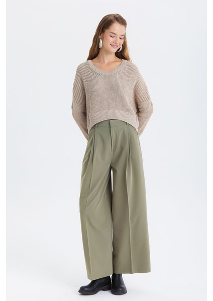 Salaş Bol Paça Kumaş Pantolon Çağla fırsatları