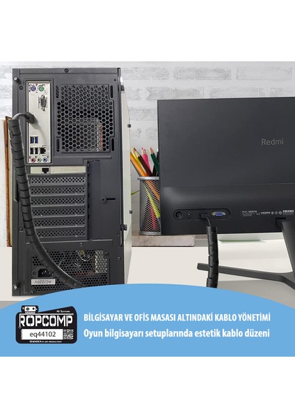 Spiral Kablo Kanalı Kablo Düzenleyici Toplayıcı Tutucu 1.5m – 28MM (Siyah) modelleri