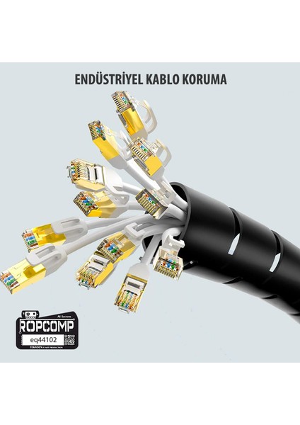 Spiral Kablo Kanalı Kablo Düzenleyici Toplayıcı Tutucu 1.5m – 28MM (Siyah) fırsatları