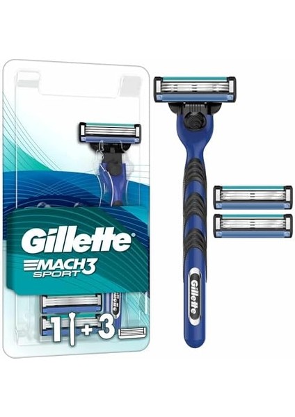 Gillette Mach3 Sport Erkekler Için El Tıraş Makinesi + Çelikten Daha Sert Bıçaklarla Değiştirilebilir 3 Bıçak fiyatları