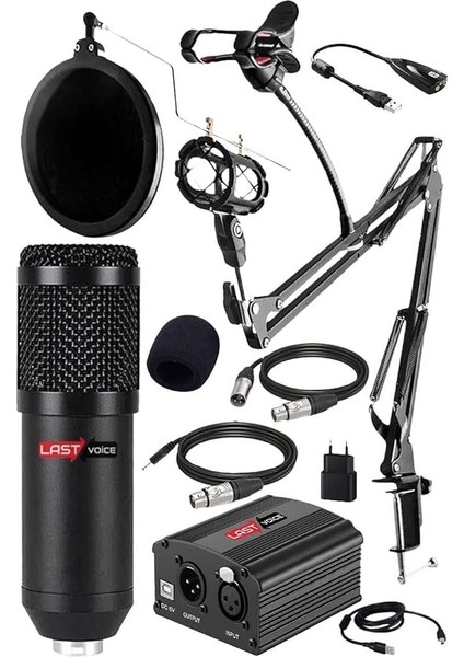 Home Paket BM800 Mikrofon + Set-01 Stand + Phantom Power