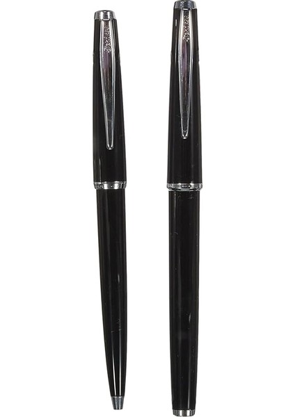 Vintage 33 Dolma Kalem & Tükenmez Kalem Takım Siyah