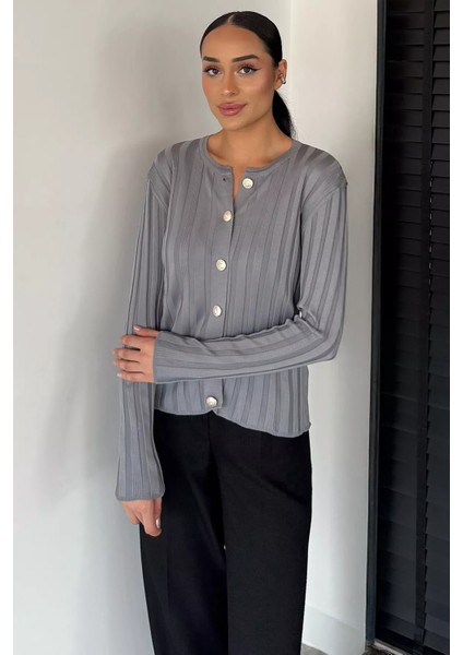 Kadın Düğme Detaylı Triko Hırka (M-L-Xl Uyumludur) P-00018886 fiyatları