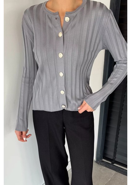 Kadın Düğme Detaylı Triko Hırka (M-L-Xl Uyumludur) P-00018886 modelleri