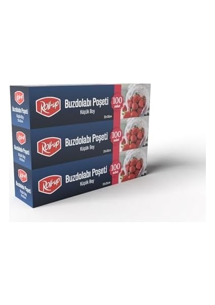 Roll-Up Küçük Boy Buzdolabı Poşeti 20X30CM 100&APOS;LÜ x 3 Paket (300 Adet) modelleri