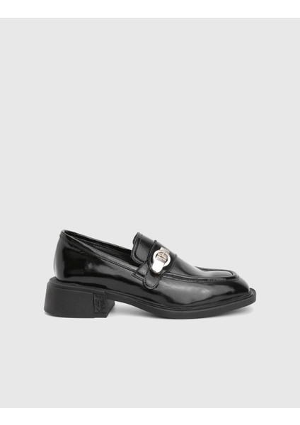 Liadan Hakiki Rugan Deri Siyah Kadın Loafer modelleri