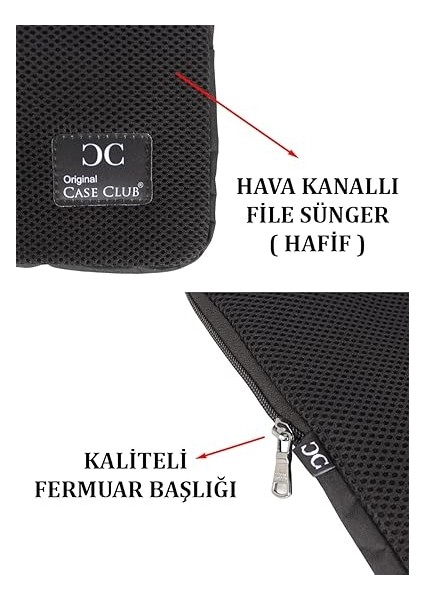 Club 14'' Inç 15,6'' Inç File Sünger Kılıf Tablet Macbook ve Laptop Uyumlu Çizilmye Karşı Koruma indirimleri