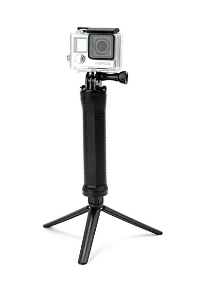 Aksiyon Kameralar ve Gopro ile Uyumlu Monopod Çubuğu Stand Mini Tripod 3in1