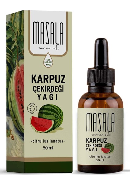 Masala Karpuz Çekirdeği Yağı 50 Ml. - Soğuk Pres (Watermelon Seed Carrier Oil) fiyatları