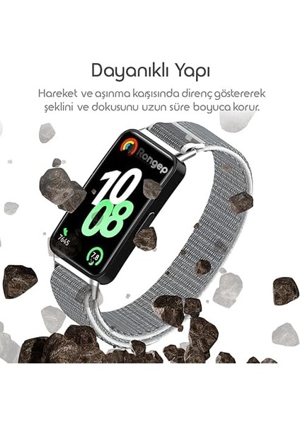 Band 10-9-8 ile Uyumlu Hasırlı Kumaş Kordon Terleme Yapmayan Cildi Tahriş Etmeyen Nefes Alabilir Yapılı Kademeli Cırt Cırt Tasarımlı Deformasyona Dayanıklı Rahat Kayış modelleri