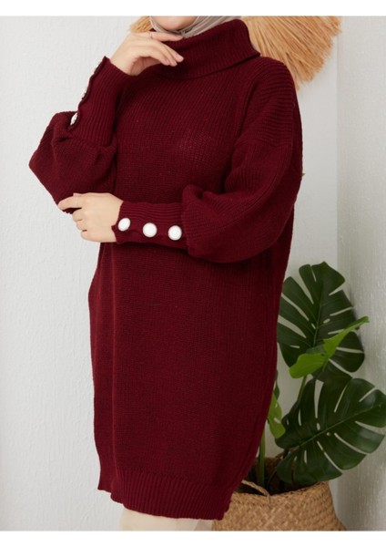 Kadın Kahverengi Boğazlı Triko Kazak -62 modelleri