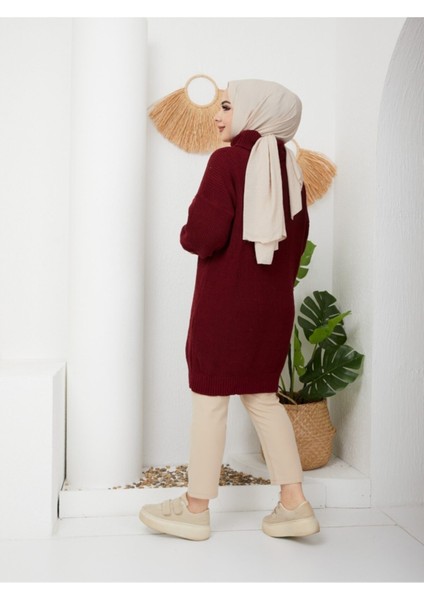 Kadın Kahverengi Boğazlı Triko Kazak -62 fırsatları