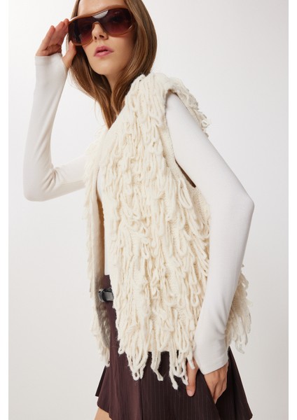 Saçaklı Triko Yelek LNS0093 Kemik modelleri