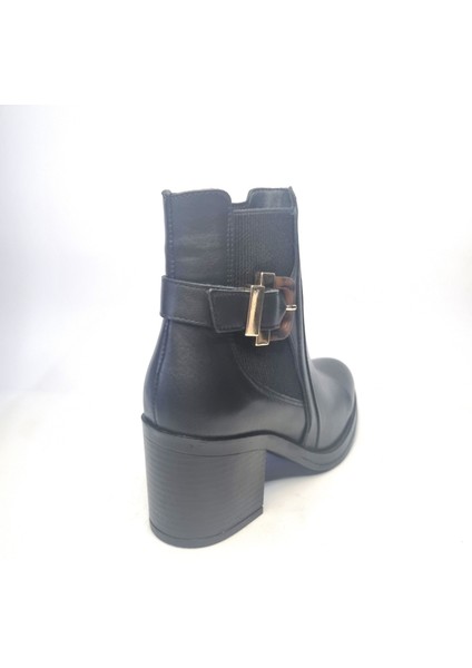 Kadın Hakiki Deri 7 cm Topuklu El Yapımı Tokalı Şık Günlük Bot – Siyah Cilt / Taba Süet fiyatları