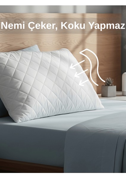 2'li 800 gr Mikrofiber Kapitone Yastık Yumuşak Rahat Antialerjik Makinede Yıkanabilir Pürüzsüz 50X70CM modelleri