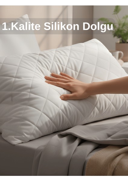 2'li 800 gr Mikrofiber Kapitone Yastık Yumuşak Rahat Antialerjik Makinede Yıkanabilir Pürüzsüz 50X70CM fırsatları