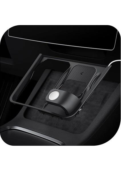 Tesla Model Y (2024-2023) ve Model 3 (2023) Orta Konsol Kablosuz Şarj Bölmesi Düzenleyici Siyah TO272 - ACP09019