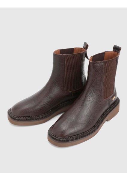 Matew Hakiki Deri Kahverengi Kadın Bot fiyatları