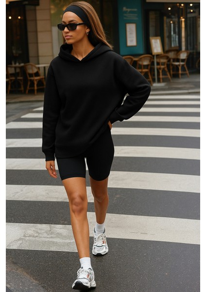 Premium 3 Iplik Şardonlu Kapüşonlu Sweatshirt