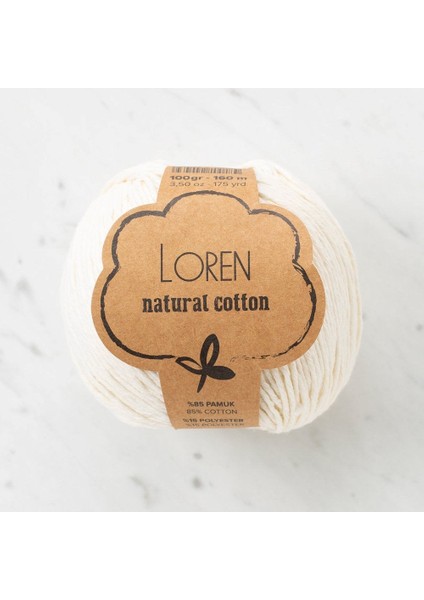 Loren Natural Cotton Krem El Örgü Ipi - R083 - 33897