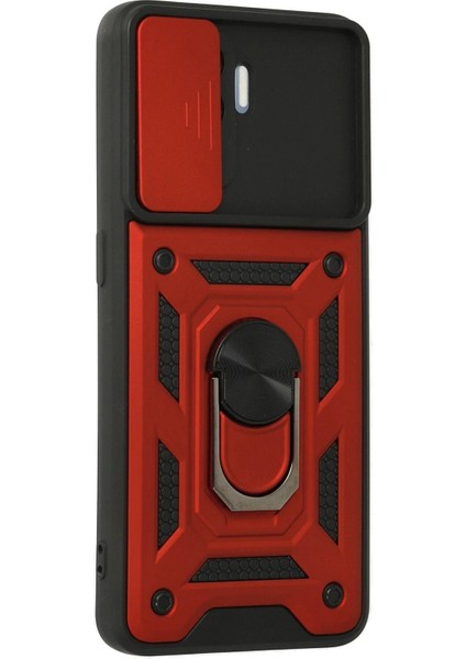 Oppo Reno 5 Lite Kılıf Pars Lens Yüzüklü Silikon - Kırmızı - MRS1574-8309 modelleri