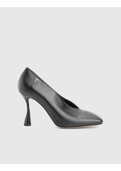 Wine Hakiki Deri Siyah Kadın Topuklu Ayakkabı modelleri