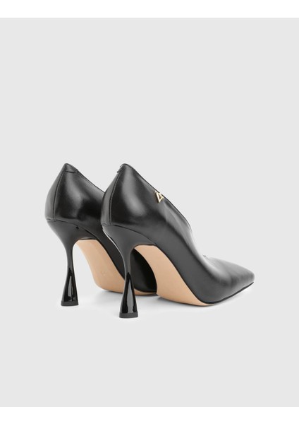 Wine Hakiki Deri Siyah Kadın Topuklu Ayakkabı fırsatları